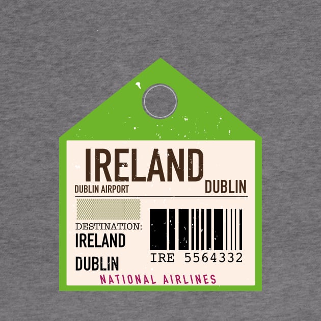 Ireland Dublin vintage style plane ticket by nickemporium1